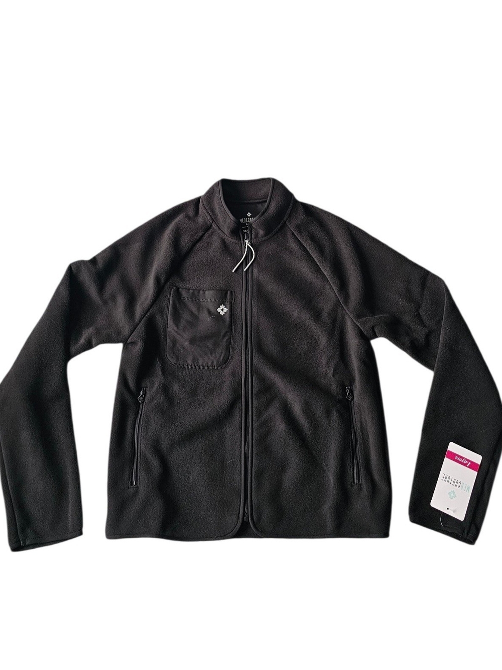 Med Couture Women's Black Lightweight Full-Zip Fleece Jacket